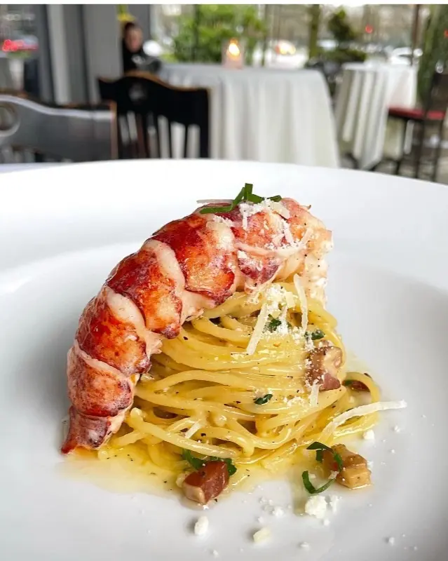 Lobster-tail pasta at La Terraza, an Italian restaurant in Vancouver